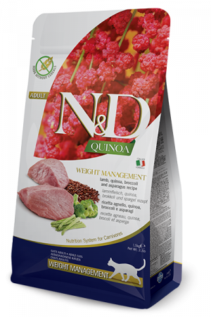 FARMINA N&D NATURAL & DELICIOUS Cat Grain Free Quinoa, Lamb & Broccoli Weight Management 1,5kg